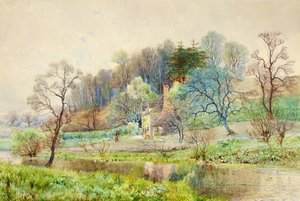 Eine Waldfarm, Horsham, Sussex, ca. 1880-1900 von Arthur Willett