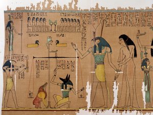 Kunst Ägypten: das Wiegen der Seele - Die Götter Anubis und Thot. Anhai Simile College von Artist Unknown