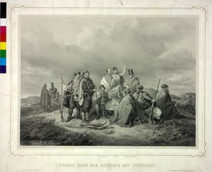Biwak nach dem Kampf bei Schwechat von Artist Unknown