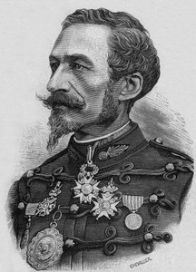 Französischer Oberst Charles Ragon de Bange (1833-1914), Erfinder in der Artillerie, Gravur von Artist Unknown