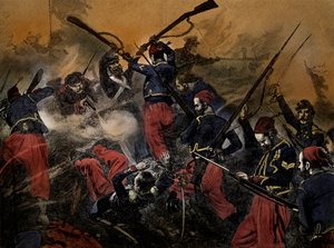 Französische Soldaten in der Schlacht von Malakoff, Krimkrieg, aus Cassell