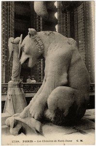 Wasserspeier oder Chimäre der Kathedrale Notre Dame de Paris, erbaut zwischen 1163 und dem 14. Jahrhundert - Postkarte, Sammlung Selva von Artist Unknown