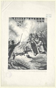 Schreckensszene an der Mariahilfer Linie in der Nacht vom 13. März 1848 in der Wiener Revolution