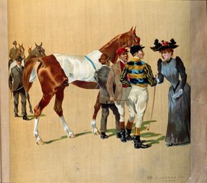 Pferderennen: die letzten Tipps vor dem Rennen, frühes 20. Jahrhundert von Artist Unknown