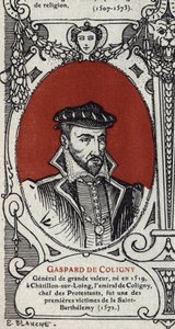 Porträt des französischen Admirals Gaspard de Coligny (Gravur) von Artist Unknown
