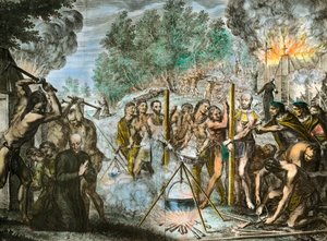 Das Martyrium der Priester unter den Indianern Amerikas im Februar 1646 von Artist Unknown