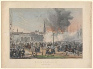 Bombardierung des Wiener Burgtors und der Stadt am 31. Oktober 1848
