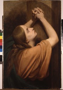 Heilige Maria Magdalena am Fuß des Kreuzes