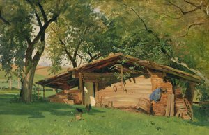 Eine Hütte am Chiemsee, 1872 von Ascan Lutteroth