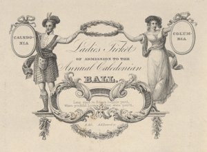 Damen-Eintrittskarte zum jährlichen Kaledonischen Ball, 1824
