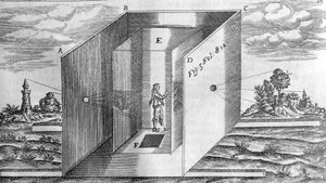 Chambre noire nach Athanasius Kircher, Lucis et Umbra Rom 1600 von Athanasius Kircher