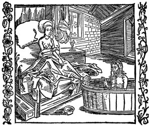 Die Frau und der badende Einsiedler von attributed to Albrecht Dürer