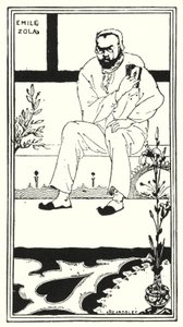 Porträt von Emile Zola (Gravur) von Aubrey (after) Beardsley