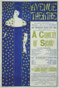 Avenue Theater, Eine Komödie der Seufzer! Poster, 1894