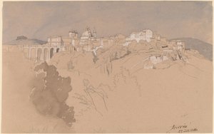 Ariccia von einem Tal aus gesehen von August Christian Geist