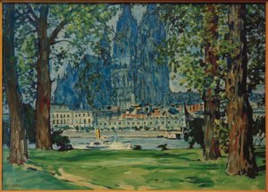 Kölner Dom mit Deutzer Wiese von August Deusser