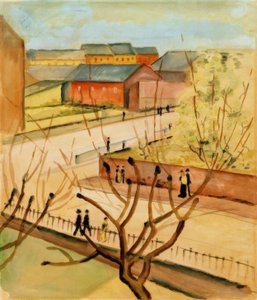 Blick auf unsere Straße im Frühling von August Macke