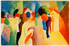 Mit gelber Jacke von August Macke