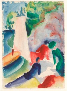 Picknick am Strand (1913) von August Macke