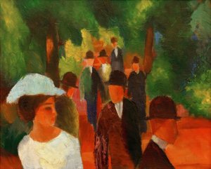Promenade (mit weißem Mädchen in Halbfigur) von August Macke