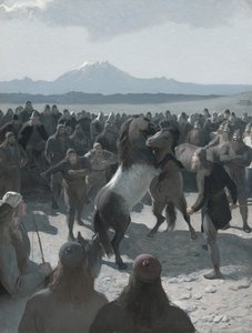 Die Geschichte von Burnt Njáll: Der Pferdekampf bei Hliðarendi, 1880er Jahre
