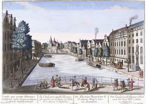 Ansicht des Kleveniers-Kanals, Amsterdam von August Vindel