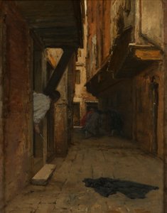 Straßenkampf in einem venezianischen Gässchen von August von Pettenkofen