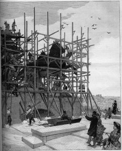 Arc de Triomphe de Paris: aktueller Stand der Bauarbeiten an der Skulptur von Alexandre Falguiere (1831-1900) oder „Triomphe de la Republique“