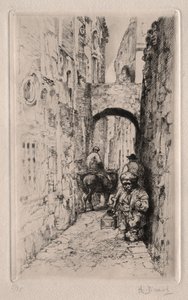 Zwerg in enger Straße