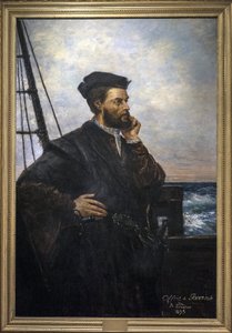 Porträt von Jacques Cartier (1491-1557), französischer Seefahrer und Entdecker. Gemälde von Auguste Lemoine 1848-1909 - 1895 SAINT MALO Geschichtsmuseum von Auguste Charles Lemoine