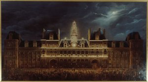 Beleuchtung des Hôtel de Ville zum Königstag, 1. Mai