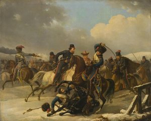 Kosaken verfolgten zurückweichende französische Soldaten, 1812, 1827