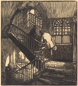 Treppe des Hauses, wo das Château Rouge war, veröffentlicht 1901