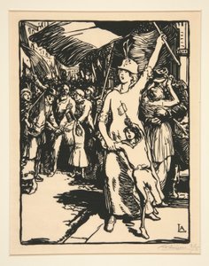 Der Krieg ist erklärt, aus La Guerre de 1914, erste Serie, Nr. 8 von Auguste Lepere