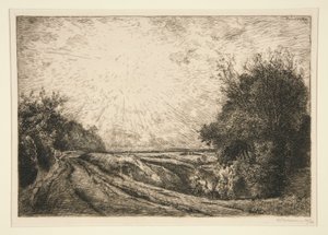 Die Straße von La Houssoye (Crevecoeur-le-Grand) von Auguste Lepere