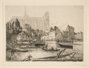 Gemüsemarkt in Amiens von Auguste Lepere