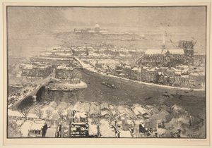 Paris unter Schnee, gesehen vom Gipfel von St. Gervais