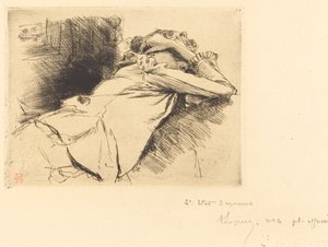 Liegende Frau schläft (Femme couchée sommeillant)