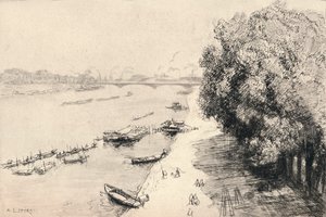 Die Seine an der Pont National, 1915 von Auguste Louis Lepère