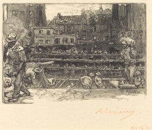 Entladen, Canal Saint-Martin von Auguste Lepere