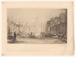 Ansicht auf das Spaarne und die Sint Bavo