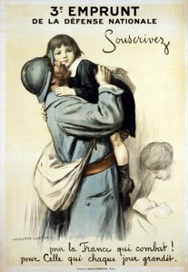 Dritte Anleihe der Nationalen Verteidigung „Zeichne für Frankreich, das kämpft und für das, das jeden Tag wächst“ - Plakat von Auguste Leroux