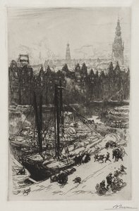 Amsterdam, Blick auf das Victoria Hotel von Auguste Louis Lepère