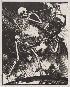 Der Tod und die Leidenschaften, die auf die Erde herabsteigen von Auguste Louis Lepère