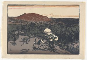 Der Wilderer, Dünen von Saint Jean de Mont von Auguste Louis Lepère