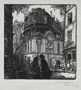 Ansicht des Hotel Colbert von Auguste Louis Lepère