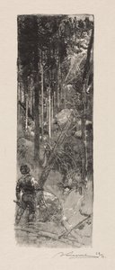 Abattage des Pins, 1887 von Auguste Louis Lepère