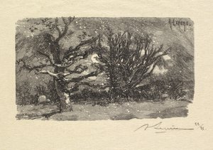 Fontainebleau-Wald: Am Schlafplatz von Lantara (La Forêt de Fontainebleau: Au dormoir de Lantara) von Auguste Louis Lepère