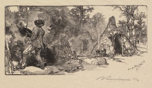Wald von Fontainebleau: Kohlenmänner La Forêt de Fontainebleau: Les Charbonniers, 1890 von Auguste Louis Lepère