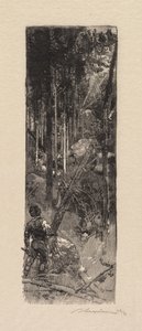 Fontainebleau Wald: Kiefernschlag La Forêt de Fontainebleau: Abatage des pins von Auguste Louis Lepère